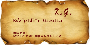 Káplár Gizella névjegykártya