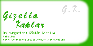 gizella kaplar business card