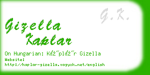 gizella kaplar business card